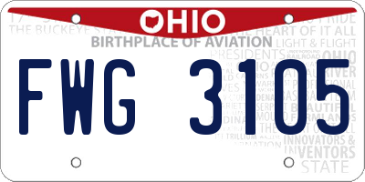 OH license plate FWG3105