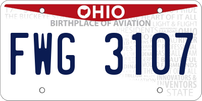 OH license plate FWG3107