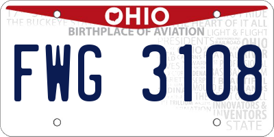 OH license plate FWG3108