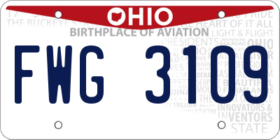 OH license plate FWG3109