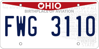 OH license plate FWG3110