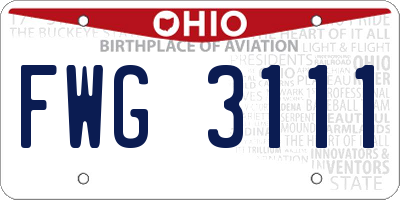 OH license plate FWG3111