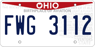 OH license plate FWG3112