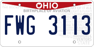 OH license plate FWG3113