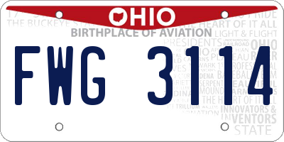 OH license plate FWG3114