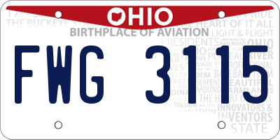 OH license plate FWG3115