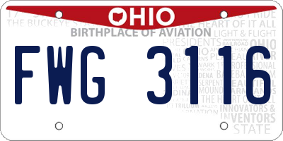 OH license plate FWG3116