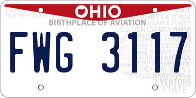 OH license plate FWG3117