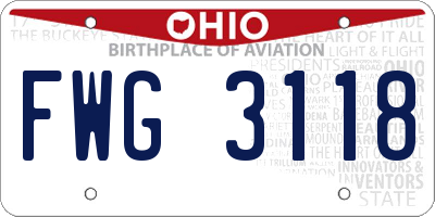 OH license plate FWG3118