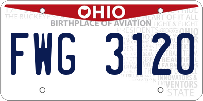 OH license plate FWG3120