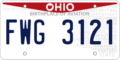 OH license plate FWG3121