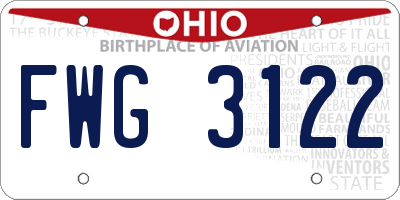 OH license plate FWG3122