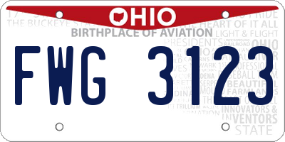 OH license plate FWG3123