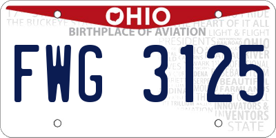 OH license plate FWG3125