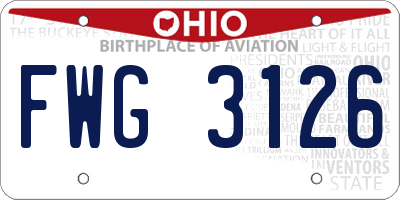 OH license plate FWG3126