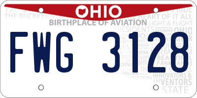 OH license plate FWG3128