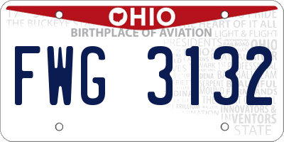 OH license plate FWG3132