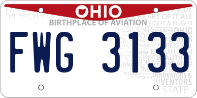 OH license plate FWG3133