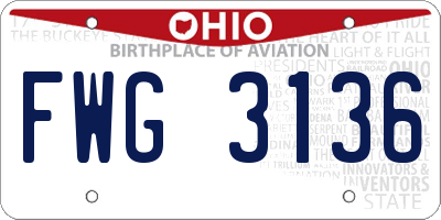 OH license plate FWG3136