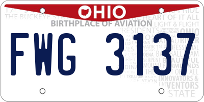 OH license plate FWG3137