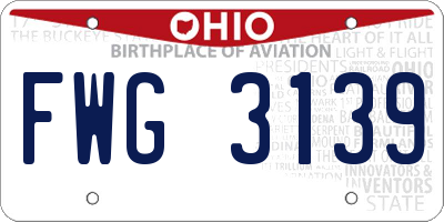 OH license plate FWG3139