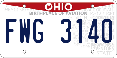 OH license plate FWG3140