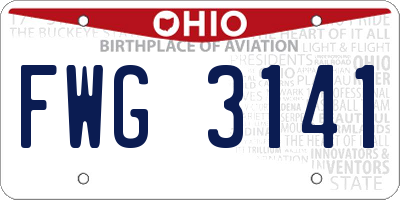 OH license plate FWG3141