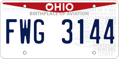 OH license plate FWG3144