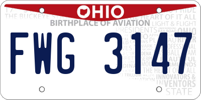 OH license plate FWG3147