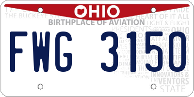 OH license plate FWG3150