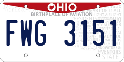 OH license plate FWG3151