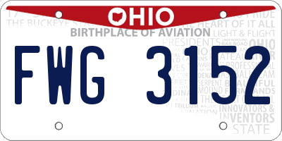 OH license plate FWG3152