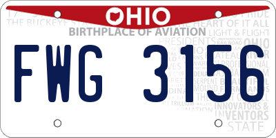 OH license plate FWG3156