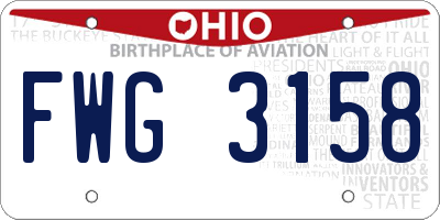 OH license plate FWG3158