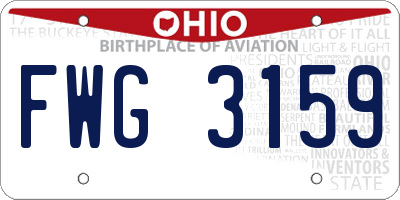 OH license plate FWG3159