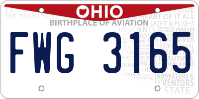 OH license plate FWG3165