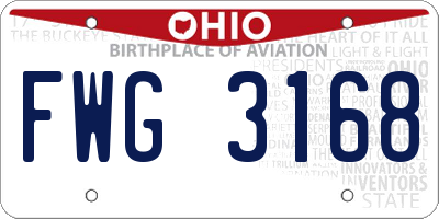 OH license plate FWG3168