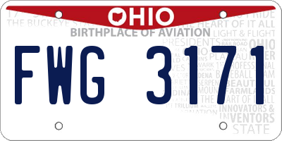 OH license plate FWG3171