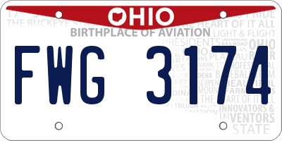 OH license plate FWG3174