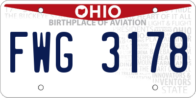 OH license plate FWG3178