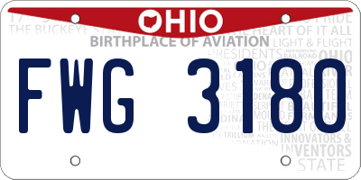 OH license plate FWG3180