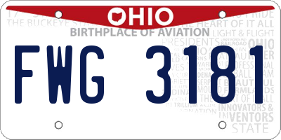 OH license plate FWG3181