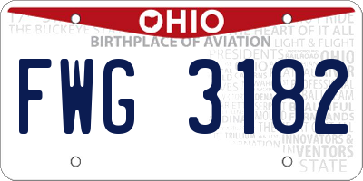 OH license plate FWG3182