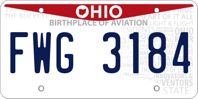 OH license plate FWG3184