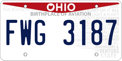 OH license plate FWG3187