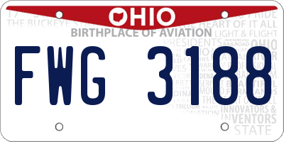 OH license plate FWG3188