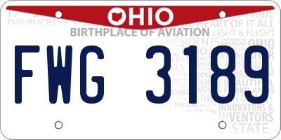 OH license plate FWG3189