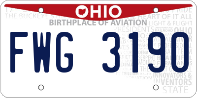 OH license plate FWG3190