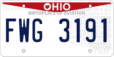 OH license plate FWG3191