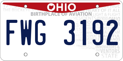 OH license plate FWG3192